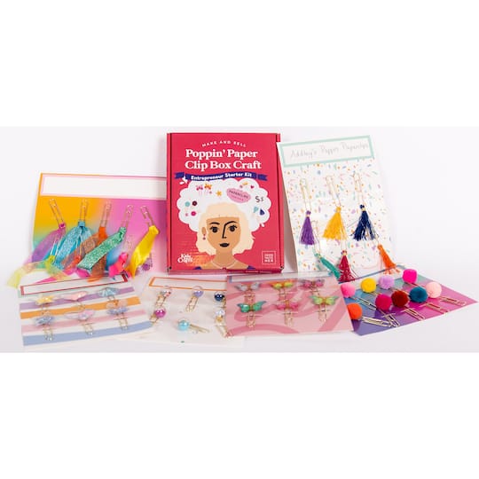 Kids Crafts Make & Sell Poppin' Paper Clip Box Craft Kit Business